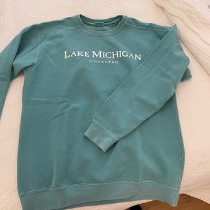 Blue crewneck sweatshirt